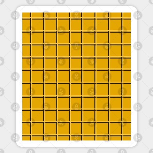 Mustard Yellow Square Check Grid Sticker by OneThreeSix